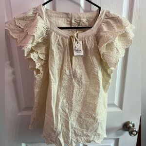 AE 77 Premium Cotton Boho Short Sleeve Blouse size M